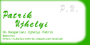 patrik ujhelyi business card